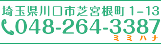 埼玉県川口市芝宮根町1-13　048-264-3387